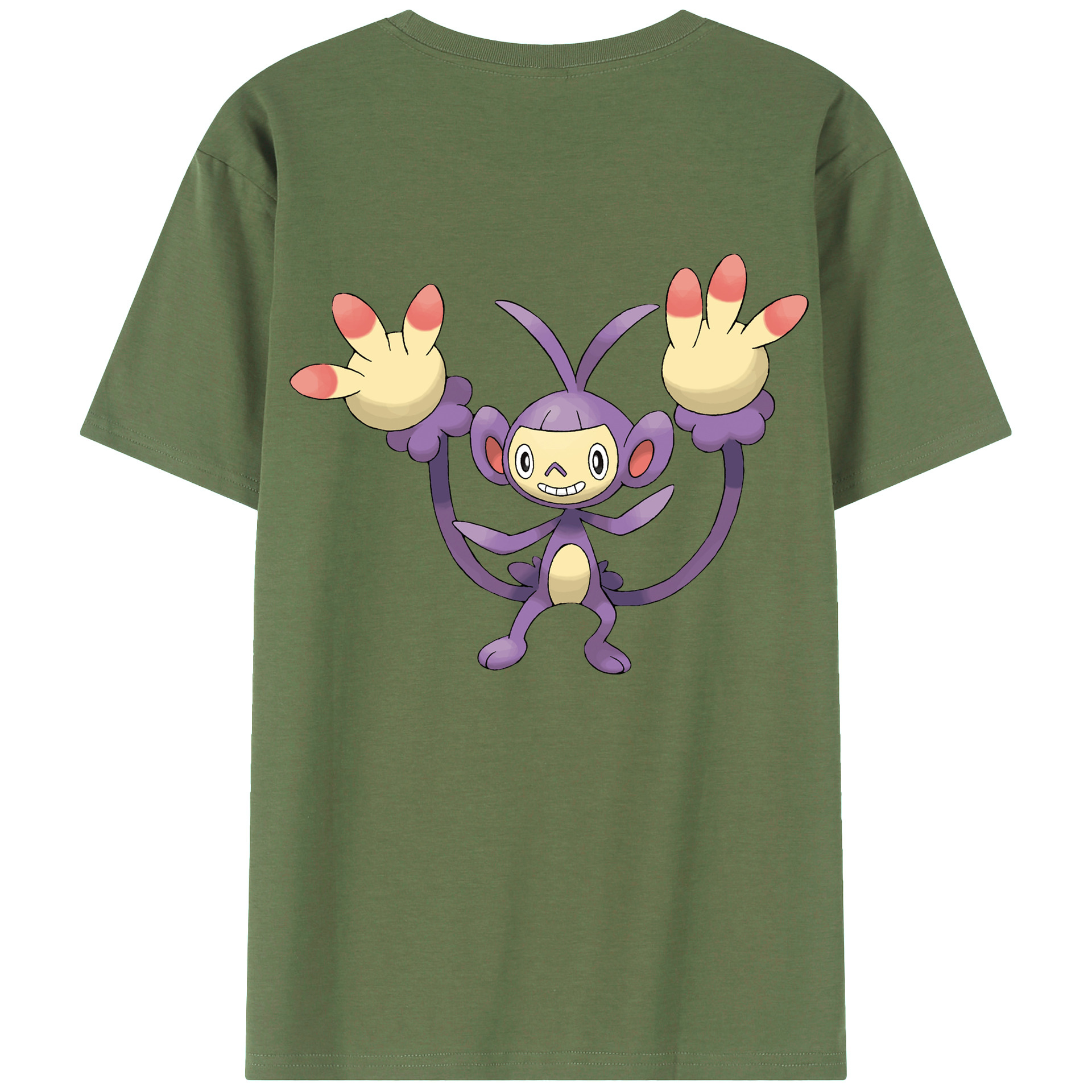 （画像用） ポケットモンスター Pokémon 綿100％ メンズ半袖Tシャツ（バックプリント） 通気性